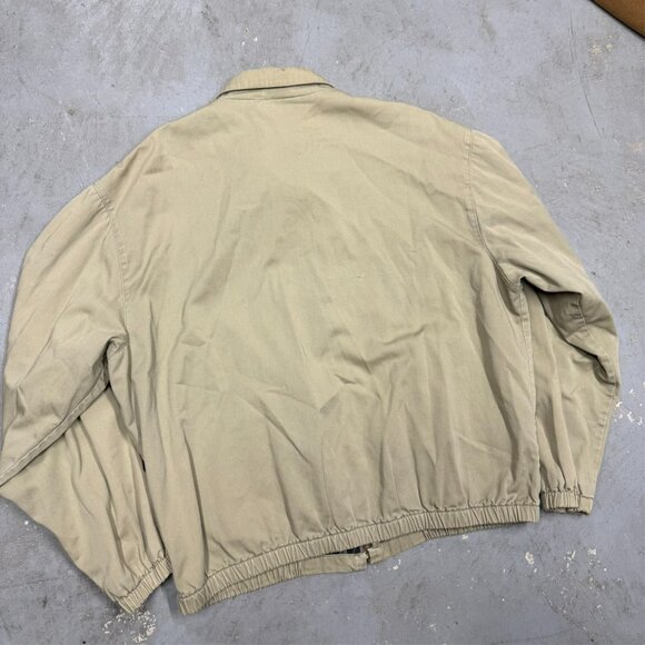 Vintage Polo Ralph Lauren Harrington Jacket USA Made Cotton Twill Beige XL - Picture 8 of 9